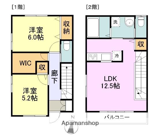 ディア ヴェルジュ(2LDK/1階)の間取り写真