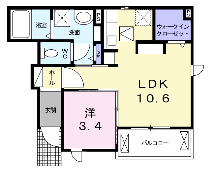 グリーンビレッジ原A(1LDK/1階)の間取り写真