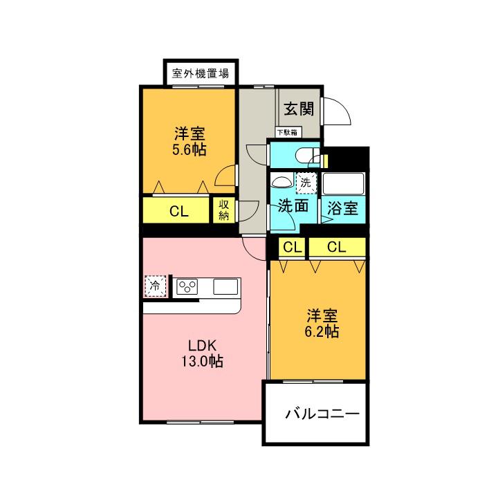 ルミナスコート(2LDK/3階)の間取り写真