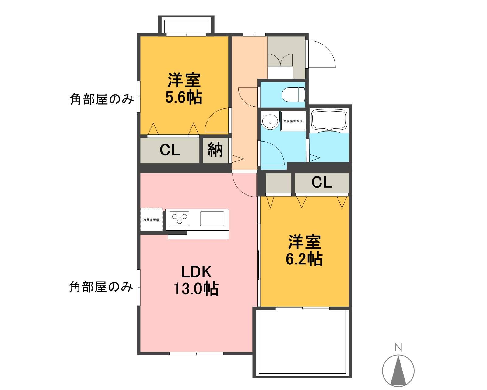 ルミナスコート(2LDK/1階)の間取り写真
