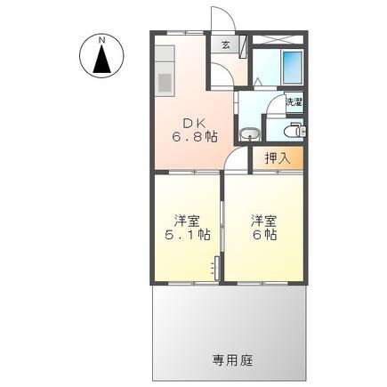 プロニティKANDA(2DK/1階)の間取り写真