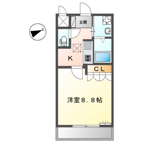 グランチェスタ(1K/1階)の間取り写真