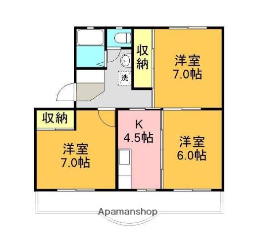 マスタック壱番館(3K/3階)の間取り写真