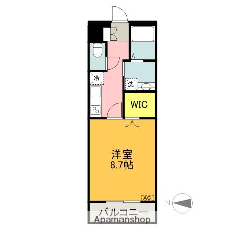 フェリスタ西条町(1K/1階)の間取り写真