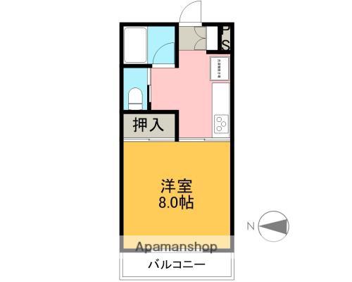 ホワイトメモリー(1K/2階)の間取り写真