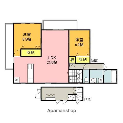 コローナ大岡公園 A棟(2LDK/2階)の間取り写真