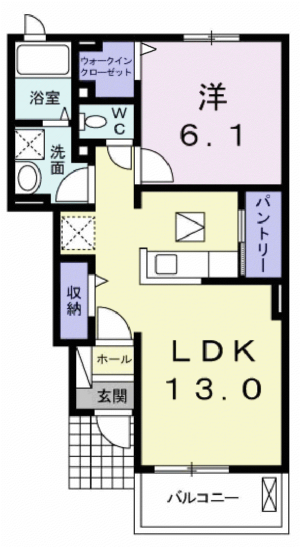 プレゾンⅠ(1LDK/1階)の間取り写真