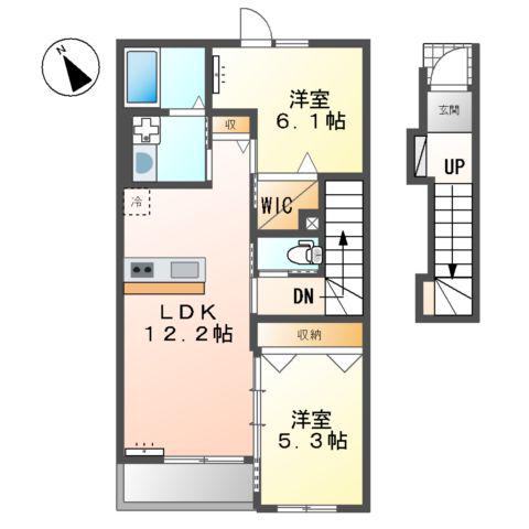 レガーメ(2LDK/2階)の間取り写真