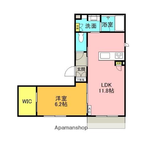 CELESTE(1LDK/1階)の間取り写真