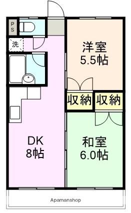 山之尻マンション(2DK/3階)の間取り写真