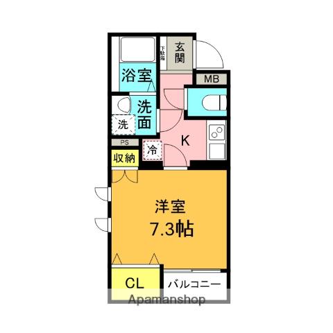 フレード高島町(1K/3階)の間取り写真