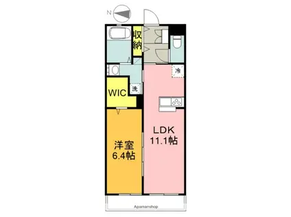 渡辺マンション(1LDK/3階)の間取り写真