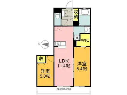 渡辺マンション(2LDK/2階)の間取り写真
