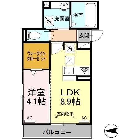 FLEURIR(1LDK/1階)の間取り写真