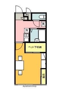 スカイゲート間門(1K/2階)の間取り写真