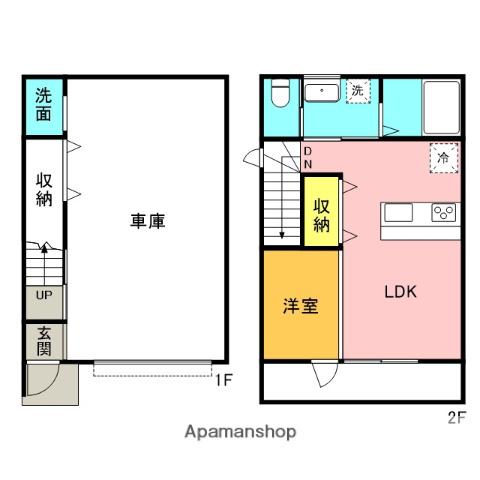 ヴィアルCITY宮町(ワンルーム/1階)の間取り写真