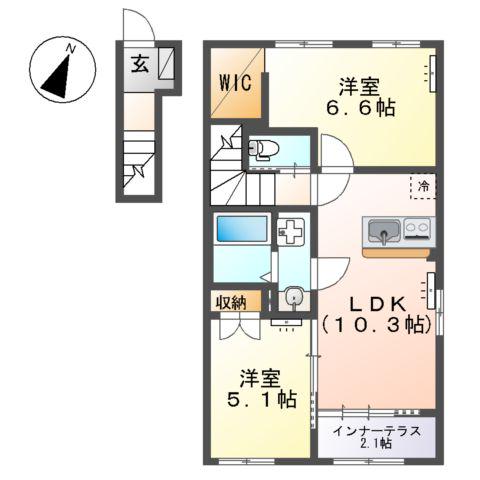 ソラーナ(2LDK/2階)の間取り写真