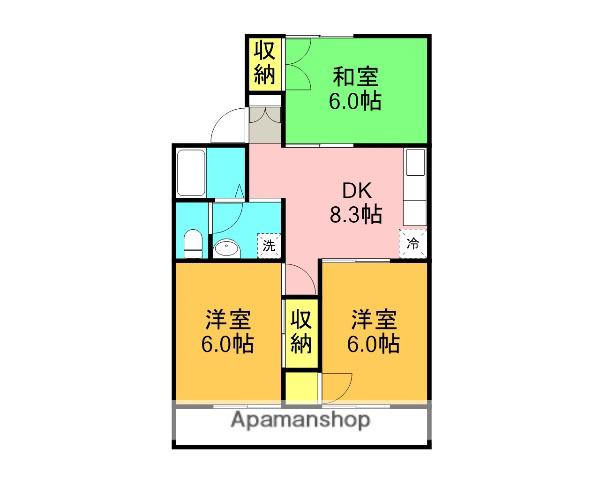 セジュール102(3DK/2階)の間取り写真