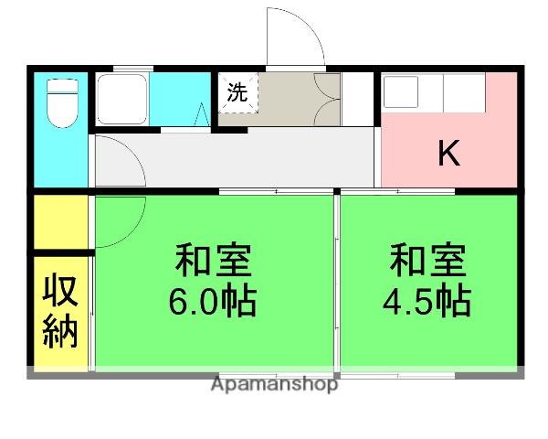 高橋アパート(2K/1階)の間取り写真