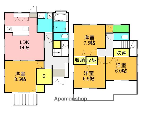 東海道本線 沼津駅 バス乗車時間：26分 愛鷹中入口バス停で下車 徒歩6分 2階建 築27年(4SLDK)の間取り写真