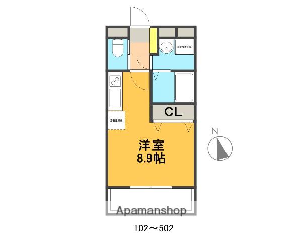 チェスタ・大手町(ワンルーム/2階)の間取り写真