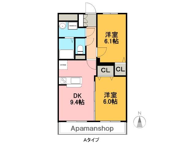 プラウドR(2DK/3階)の間取り写真