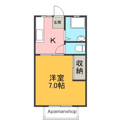 コーポラスムロフシ(1K/2階)の間取り写真