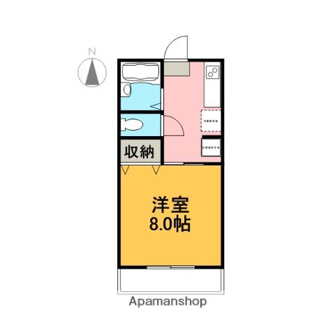 アシストおの(1K/2階)の間取り写真
