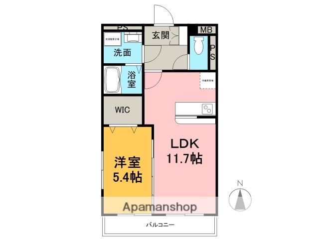 セレッソ ヴィエント(1LDK/3階)の間取り写真