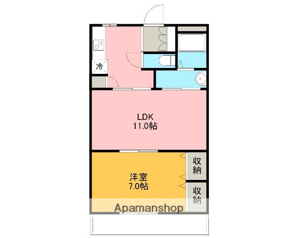 ヴィブレ夢大(1LDK/2階)の間取り写真