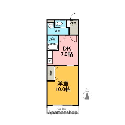 RICOGARDENHILLS(1DK/1階)の間取り写真