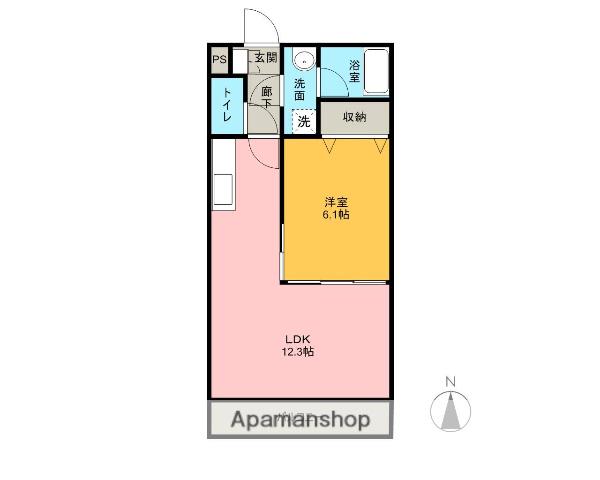 グランチェルトKⅡ(1LDK/2階)の間取り写真