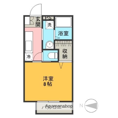 LIFE LIKE21Ⅱ(1K/2階)の間取り写真