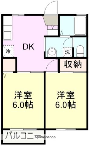 サニーホームズ(2DK/2階)の間取り写真