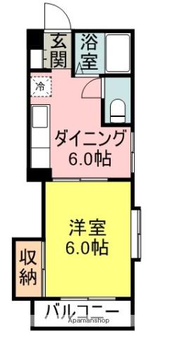 メゾン遠藤(1DK/2階)の間取り写真