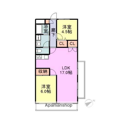 プリマベーラ(2LDK/3階)の間取り写真