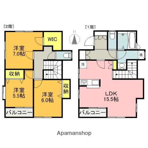 御殿場線 大岡駅(静岡) 徒歩13分 2階建 築14年(3LDK)の間取り写真