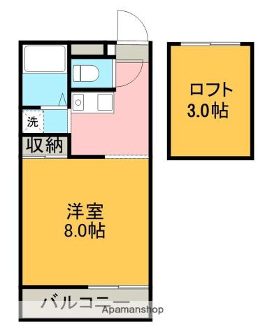 パルス和泉(ワンルーム/2階)の間取り写真