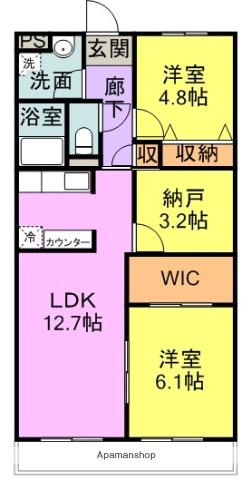 ベルカーサ(3LDK/4階)の間取り写真