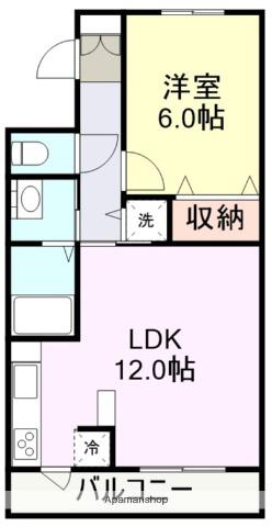 グランフィエルテ(1LDK/2階)の間取り写真