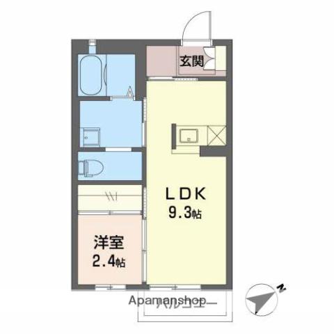 ステュディオN(1LDK/1階)の間取り写真