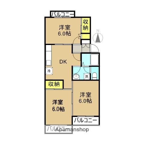 ロイヤルパレス深良(3DK/2階)の間取り写真