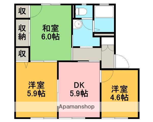 ファミールA・B・C(3DK/1階)の間取り写真