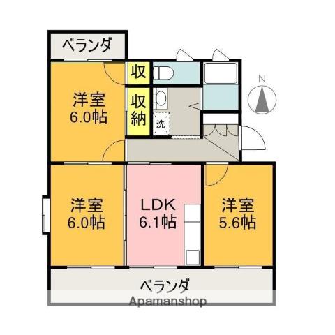 メゾン・マルショウ(3DK/4階)の間取り写真