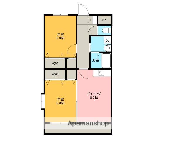 ロイヤルグレイス(2DK/2階)の間取り写真