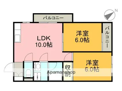 メゾンマキセキ(2LDK/3階)の間取り写真