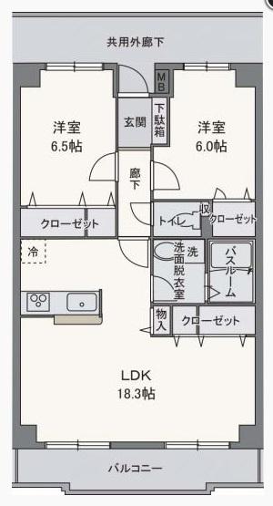 サンセール(2LDK/1階)の間取り写真