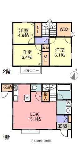 アヴェニール　Ｃ(3LDK)の間取り写真