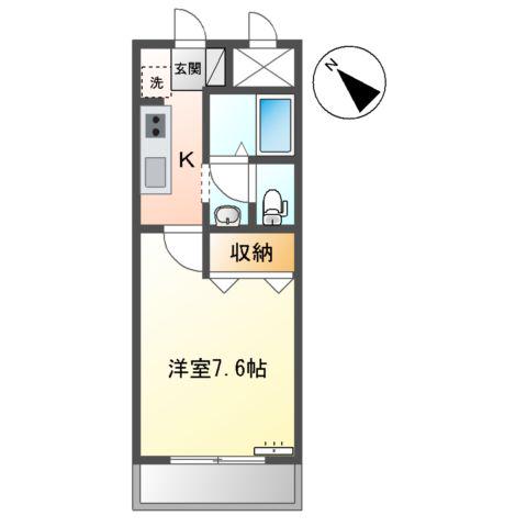 エヴァーグリーン(1K/2階)の間取り写真