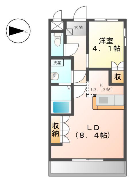 サニ-サイドコート守木(1LDK/1階)の間取り写真